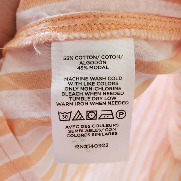 LOFT Dress Womens 2XL Striped Midi Summer Pockets Modal Casual Flowy Lightweight - Picture 6 of 11